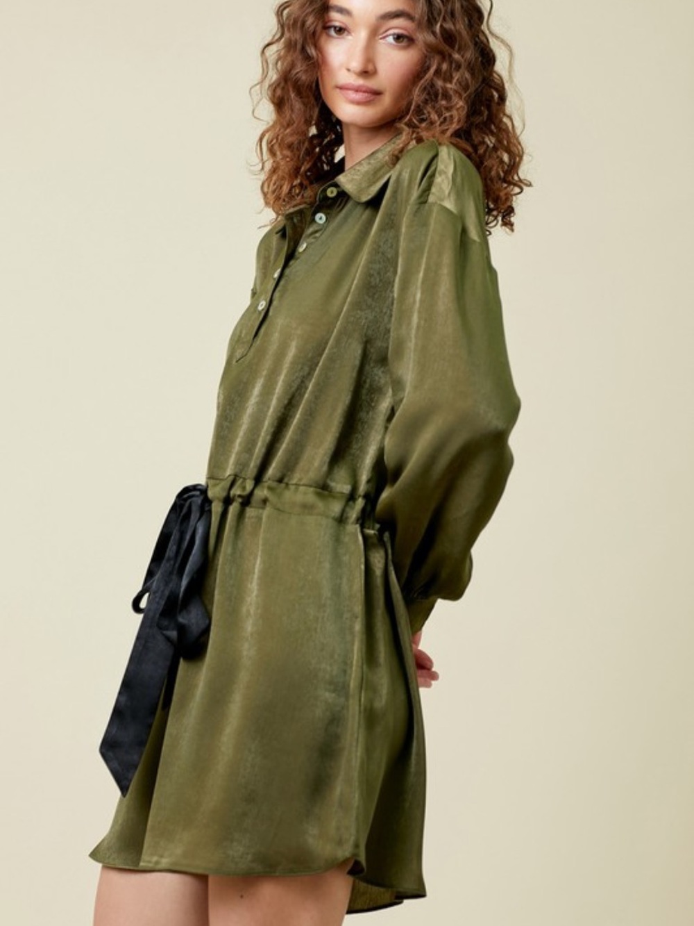 Tie Waist Dolman Sleeve Tunic - Picture 5 of 9